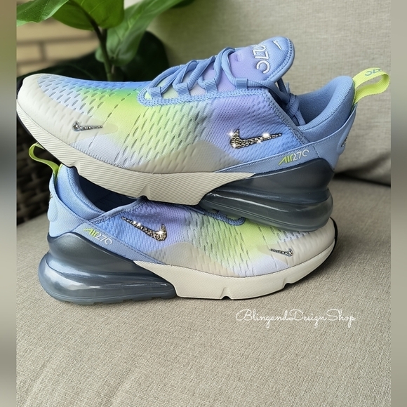 Bling Nike Air Max 270 Womens Sneakers Shoes Customized with Crystals - Picture 2 of 8